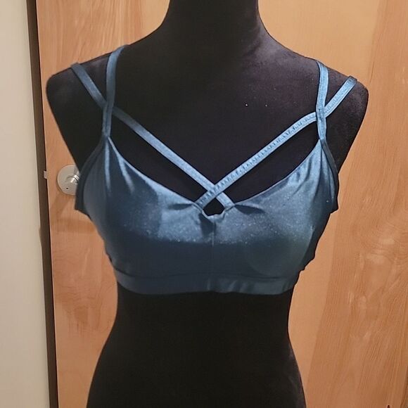 Betsey Johnson green workout top sz L - Picture 1 of 7